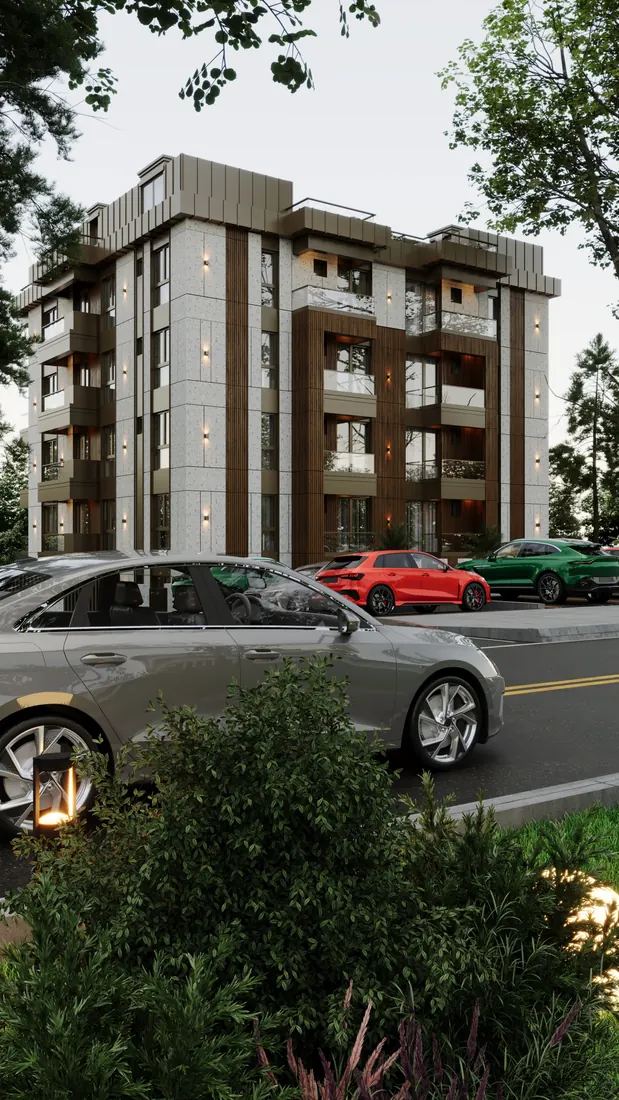 Ahşap Detaylı Apartman – 2. görsel