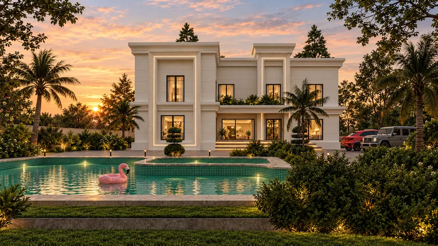 Bahçeli Neoklasik Villa – villa dış cephe render