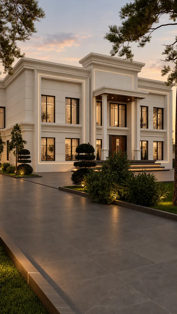 Neoklasik Villa – villa dış cephe render